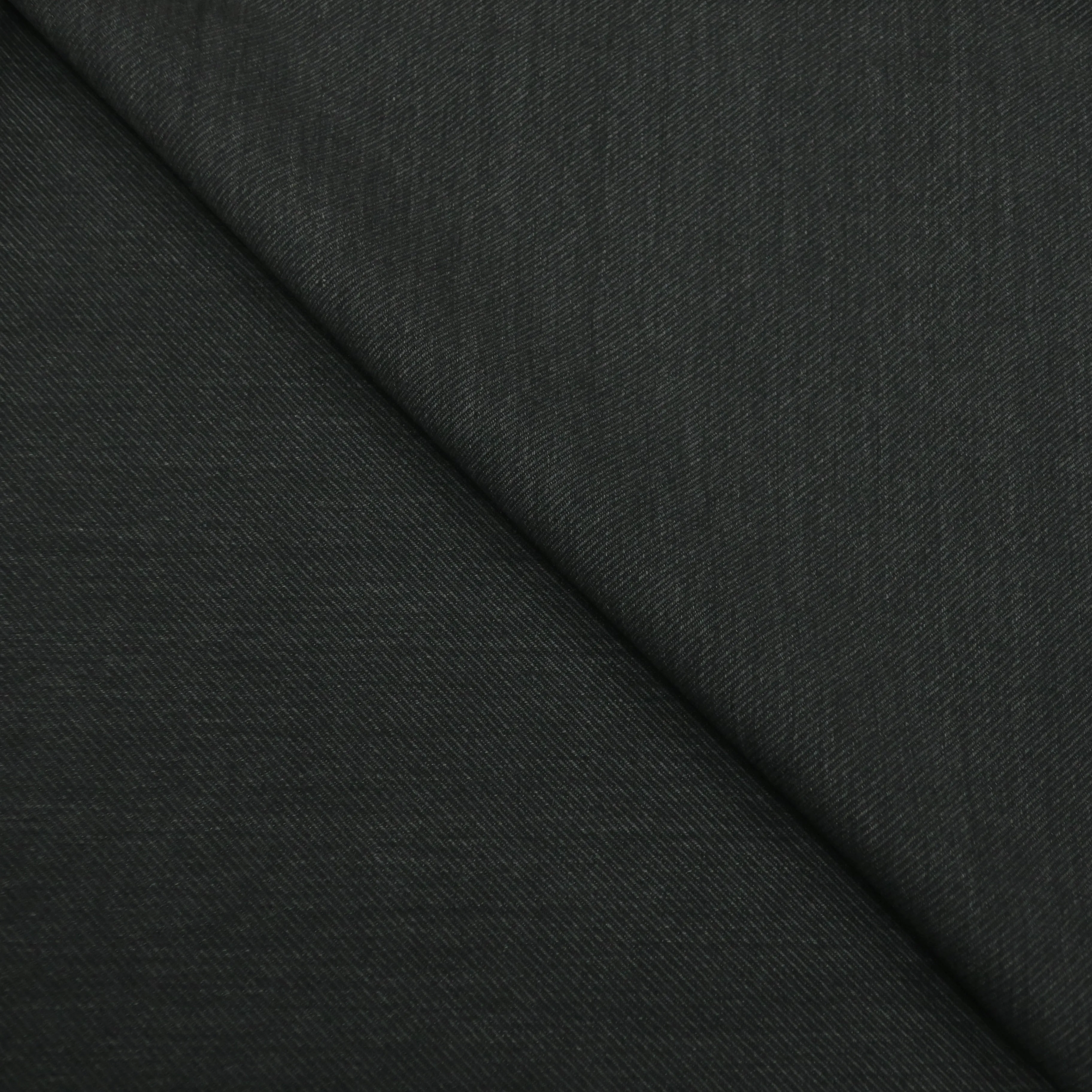 1.75 YDS Black Charcoal Plain 100% Wool Super 130's Loro Piana Fabric