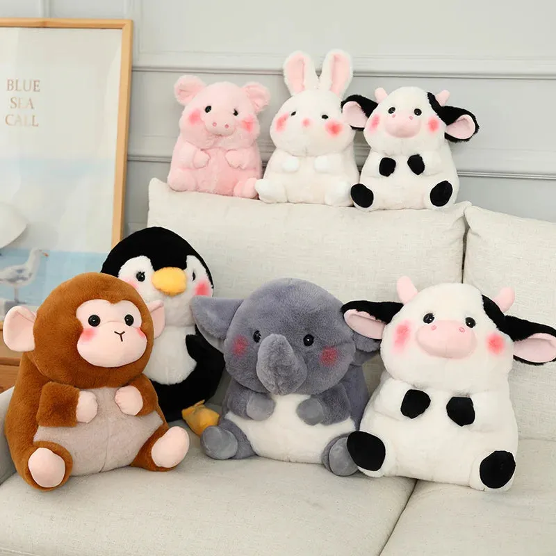 18/40cm Cartoon  Anime Family Cow&Penguin&Elephant&Pig&Rabbit Plush Toys for Children Stuffed Doll Baby Appease Toys Xmas Gifts