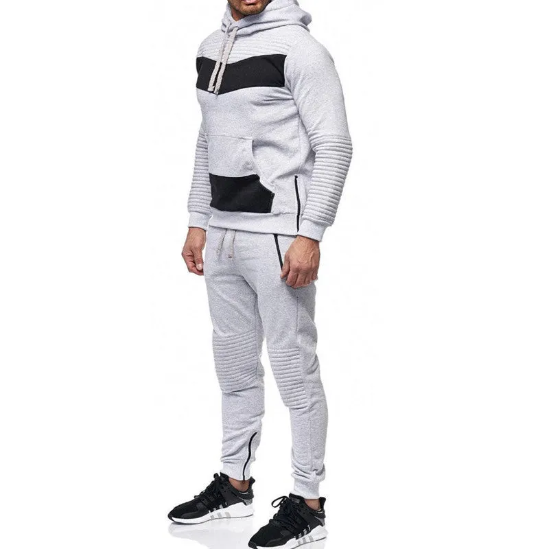 2pcs set top bottoms custom cotton mens tracksuit