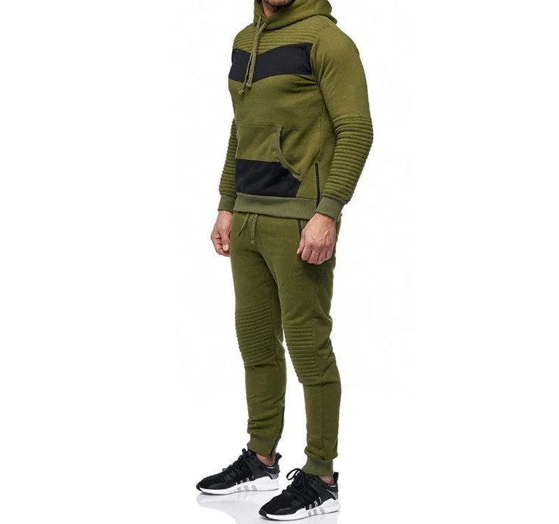 2pcs set top bottoms custom cotton mens tracksuit