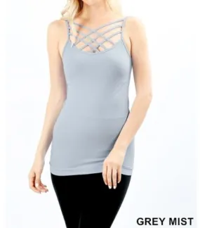 2X3X ONLY Grey Mist Plus Size Crisscross Cami