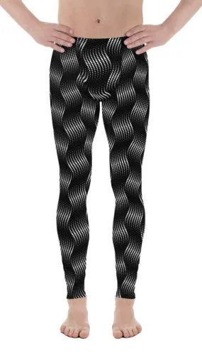 3D Black Pattern Men's Leggings