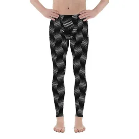 3D Black Pattern Men's Leggings