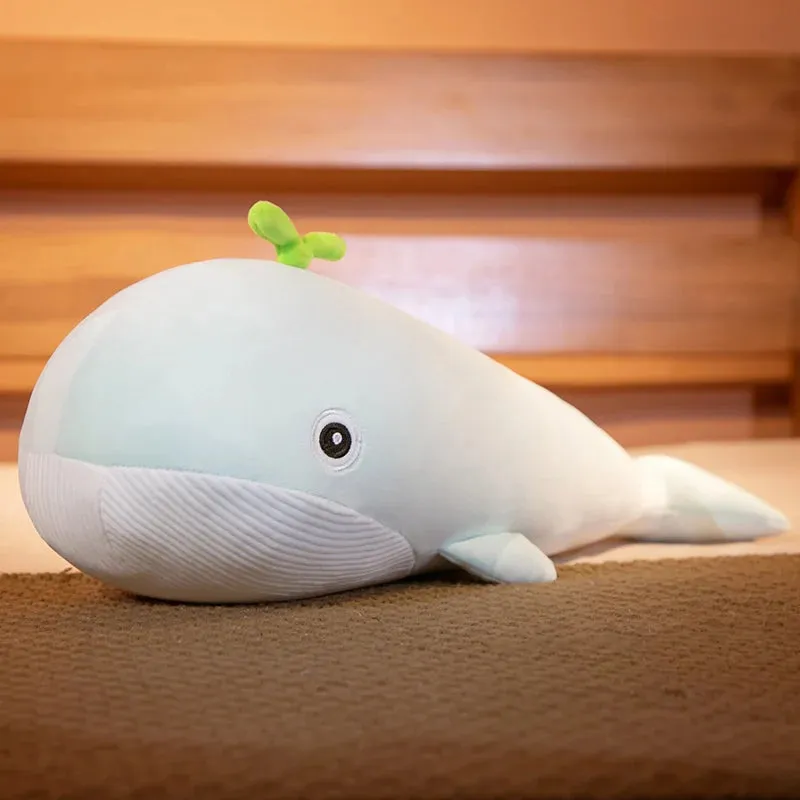 60/120cm Lovely Blue Whale Plush Toys Cute Animals Big Shark Doll Soft Stuffed  Fish Toy Children Girls Xmas Gift