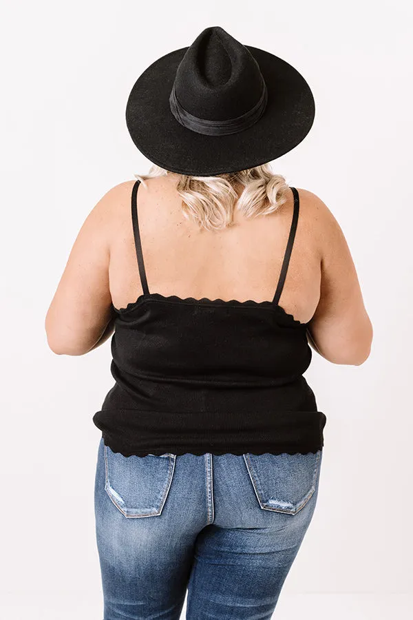 Acts Of Kindness Scalloped Tank In Black   Curves