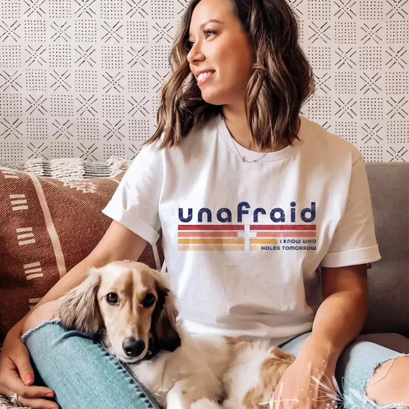 Aesthetic Unafraid Christian Tee