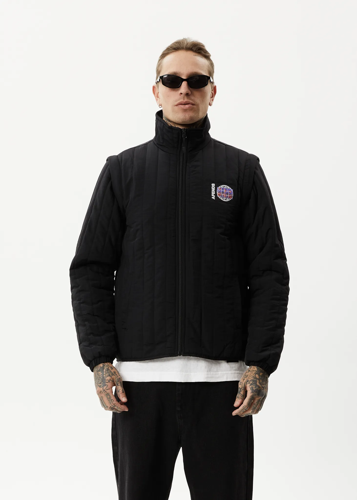 AFENDS Mens Question Everything - Puffer Jacket - Black