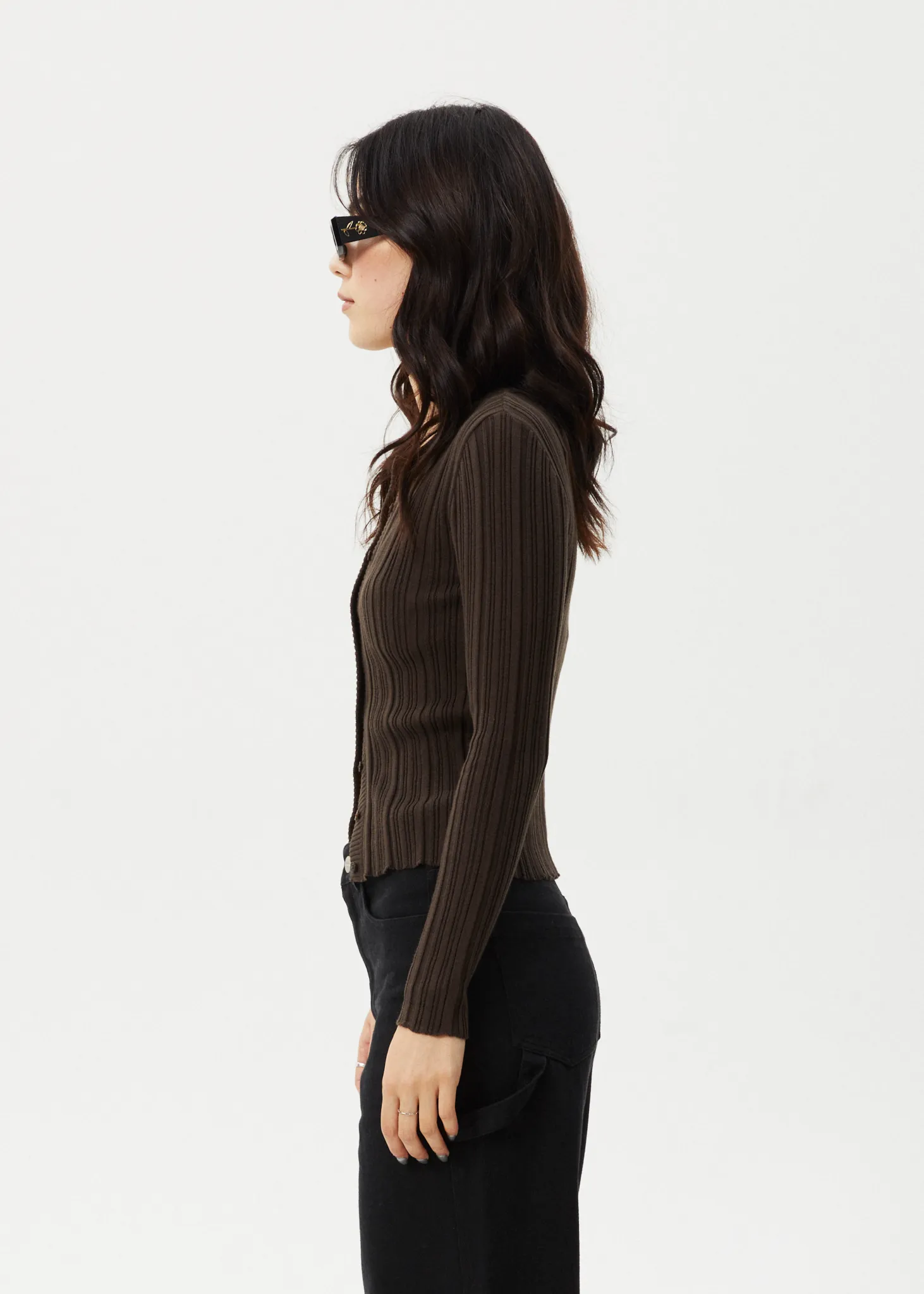 AFENDS Womens Landed - Knit Cardigan - Coffee