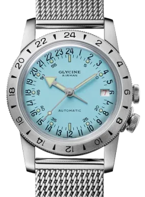 Airman Vintage Pastel Blue Purist 36mm - Bracelet Ref. GL0544