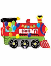 All Aboard Large Train Shape Mylar Balloon