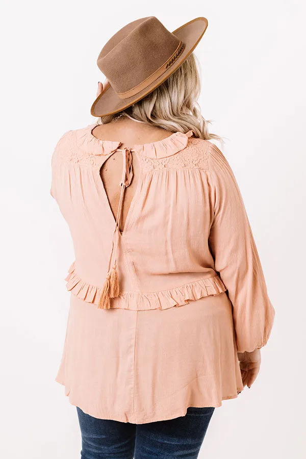 Already Enamored Babydoll Top In Peach Curves