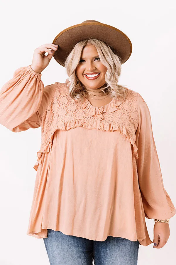 Already Enamored Babydoll Top In Peach Curves