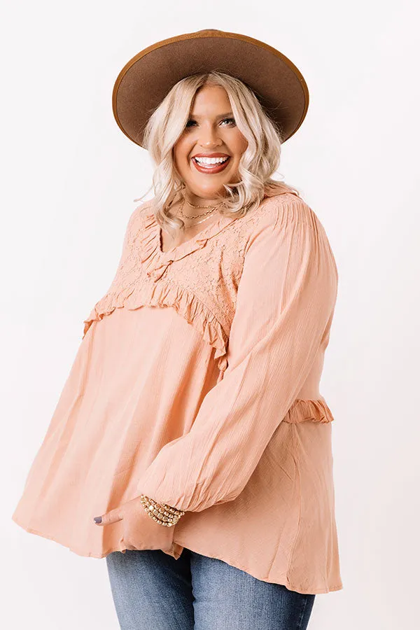 Already Enamored Babydoll Top In Peach Curves