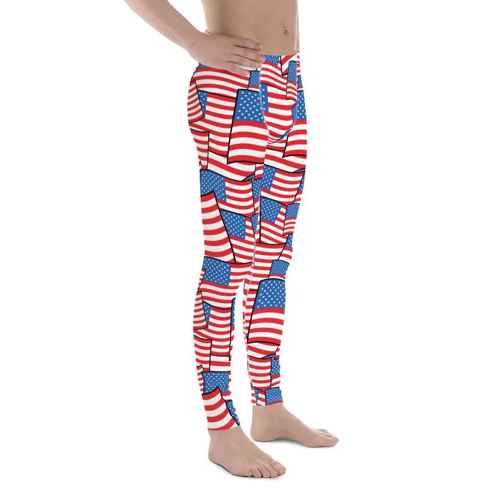 American Flag Pattern Men's Leggings