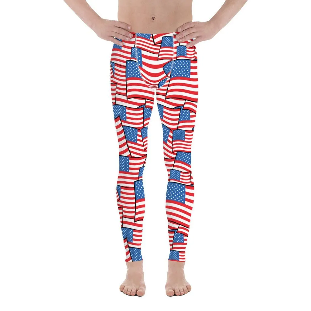 American Flag Pattern Men's Leggings