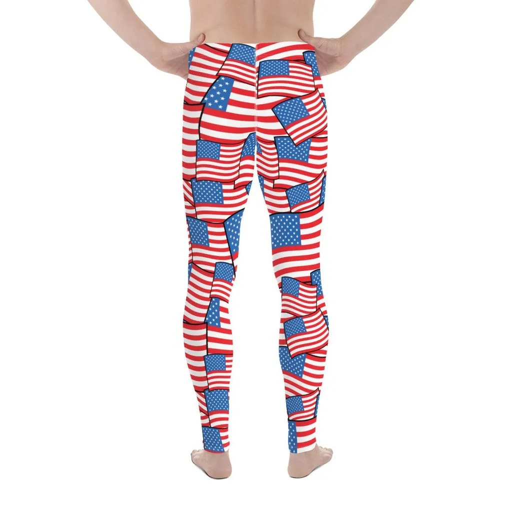 American Flag Pattern Men's Leggings