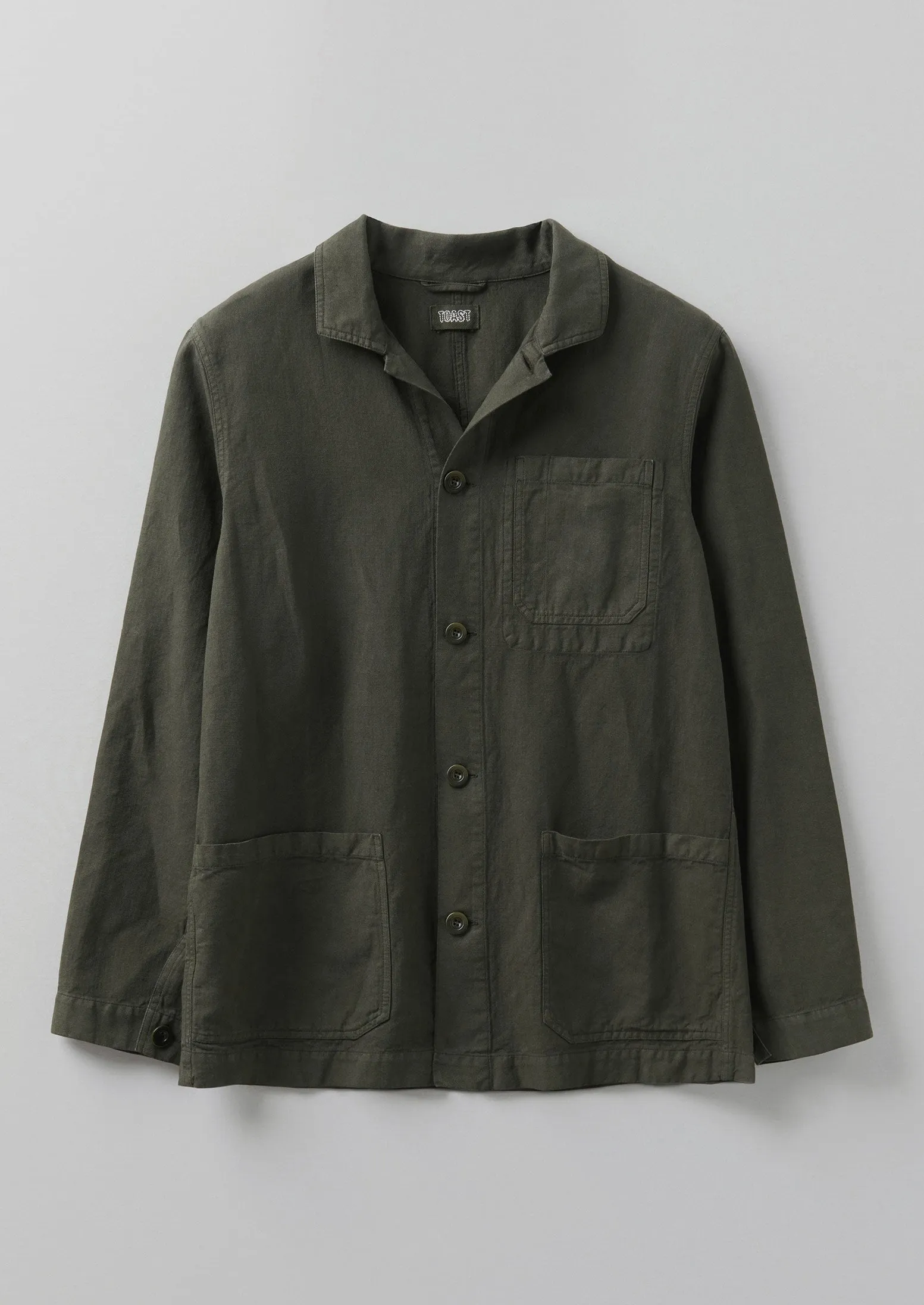 Arlo Garment Dyed Herringbone Jacket | Dark Moss