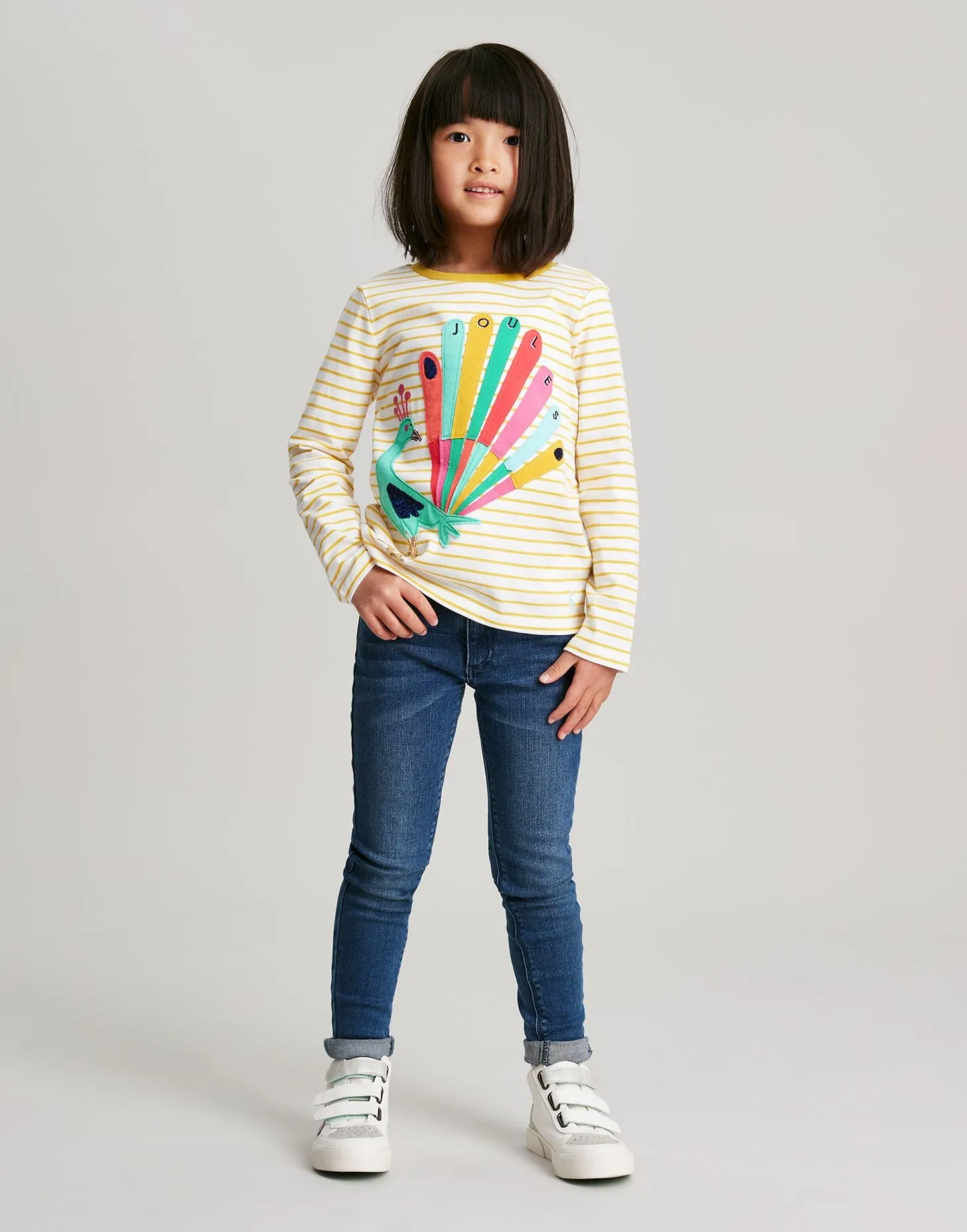 Ava Long Sleeve Applique Artwork T-Shirt | Joules