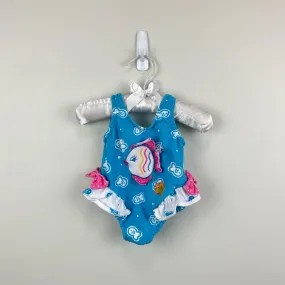 Baby Buns Blue Ruffle Fish Bathing Suit 3-6 Months