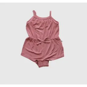 baby summer romper | dark rose