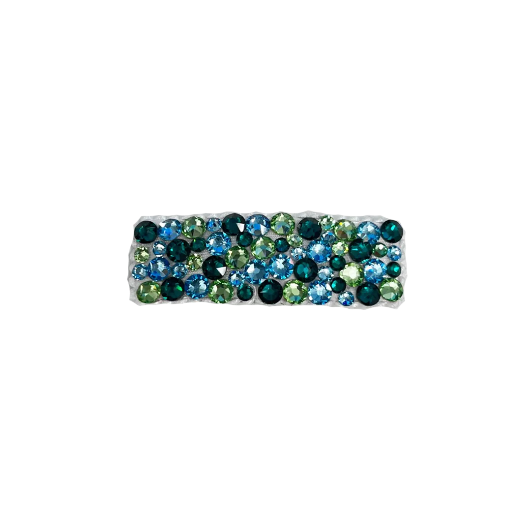 Bari Lynn Crystal Snap Clip - Blues & Greens