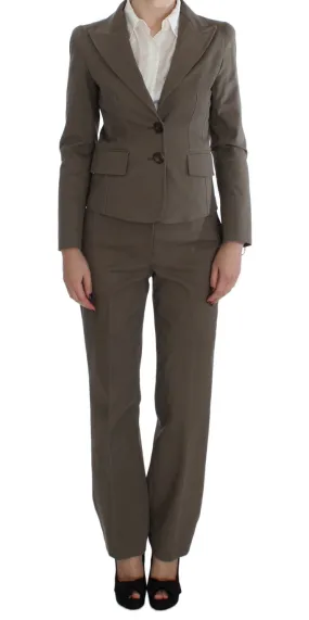 BENCIVENGA Beige Wool-Cotton Suit Set Chic Women's Elegance