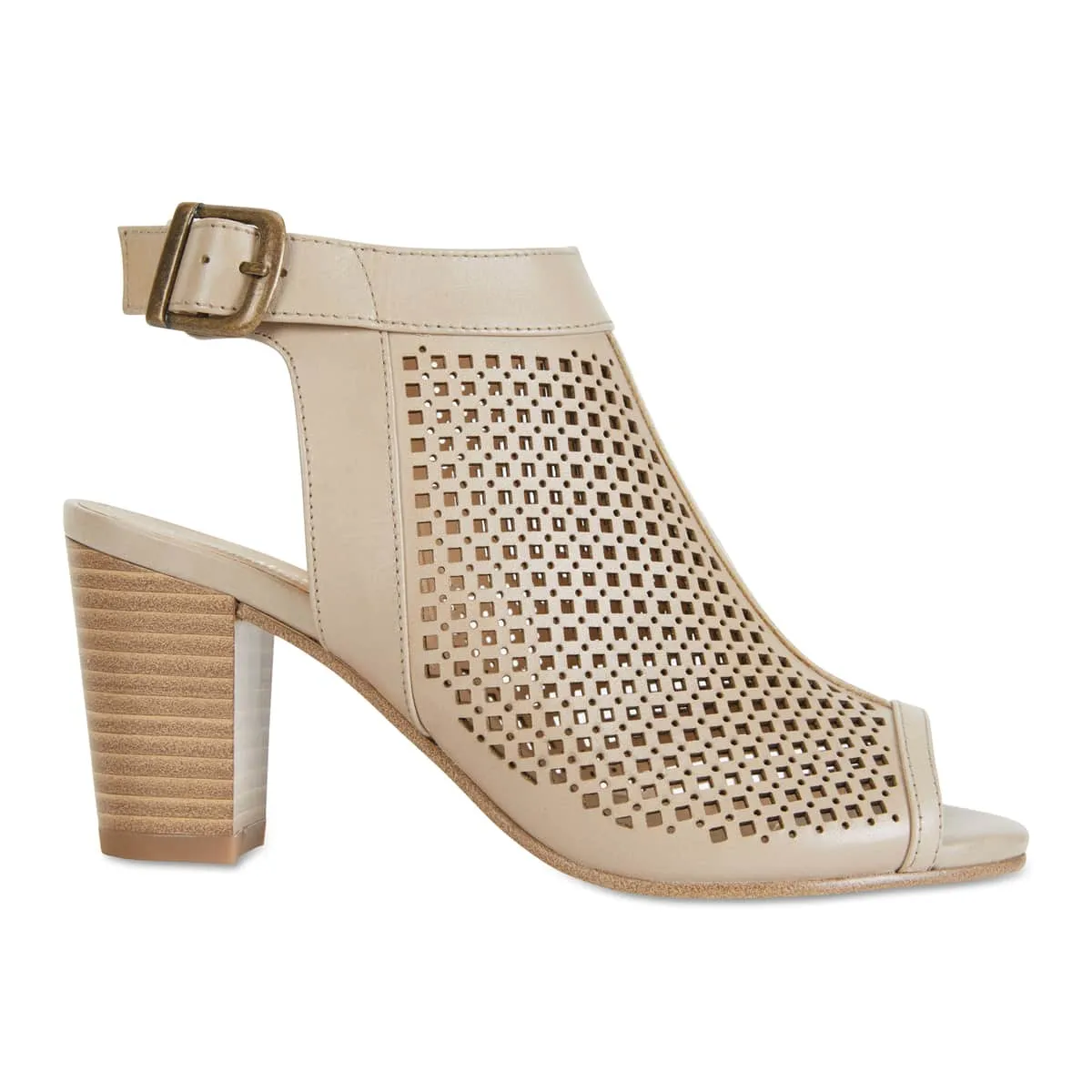 Billie Heel in Neutral Leather