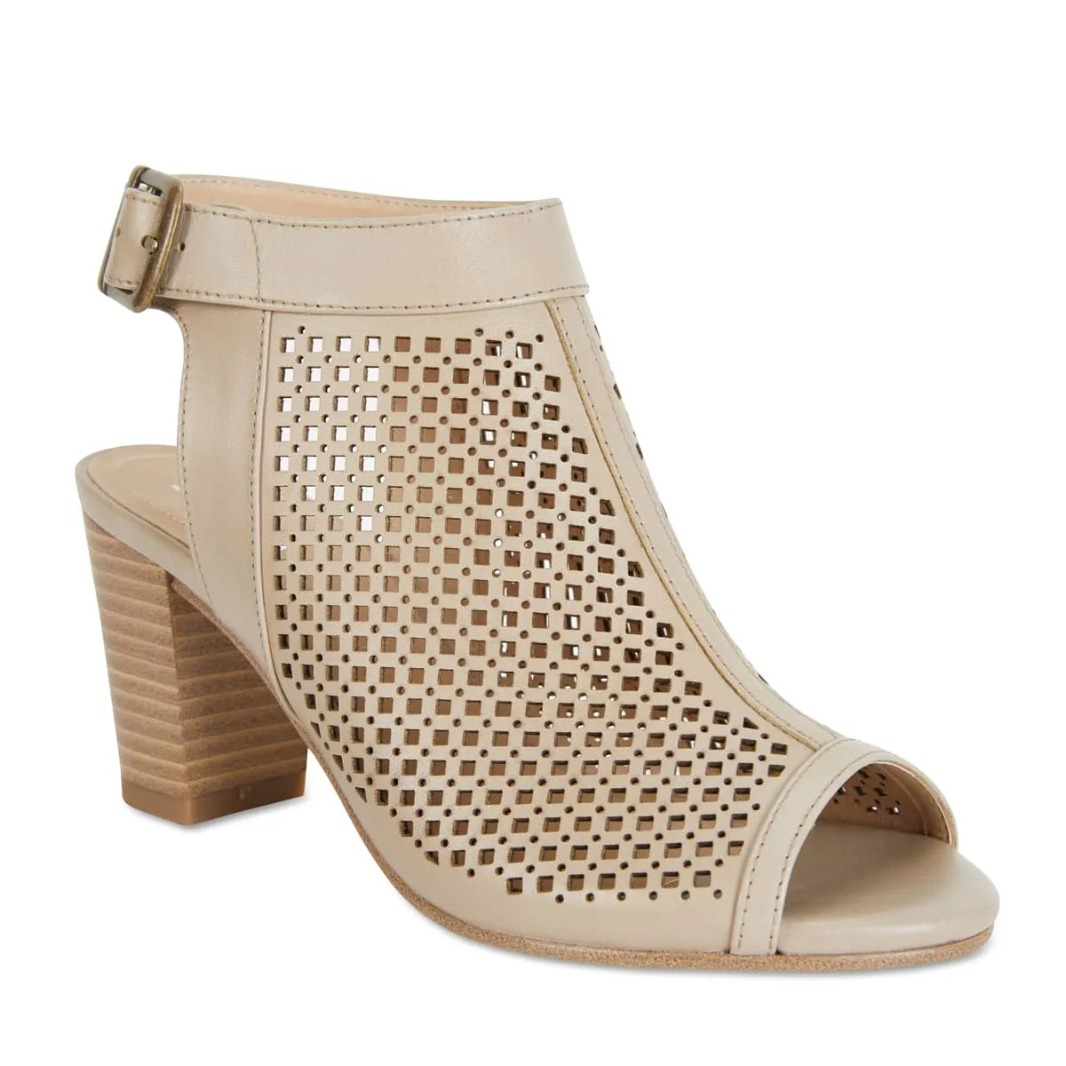 Billie Heel in Neutral Leather