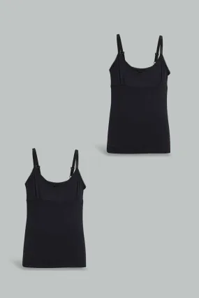 Black Vest Set For Senior Girls (Pack of 2)