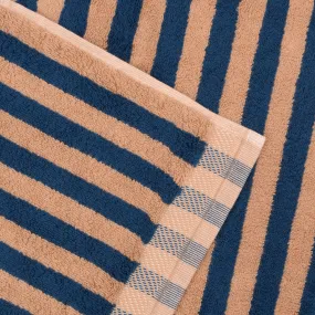 Blue & Porcini Pembroke Stripe Cotton Mat