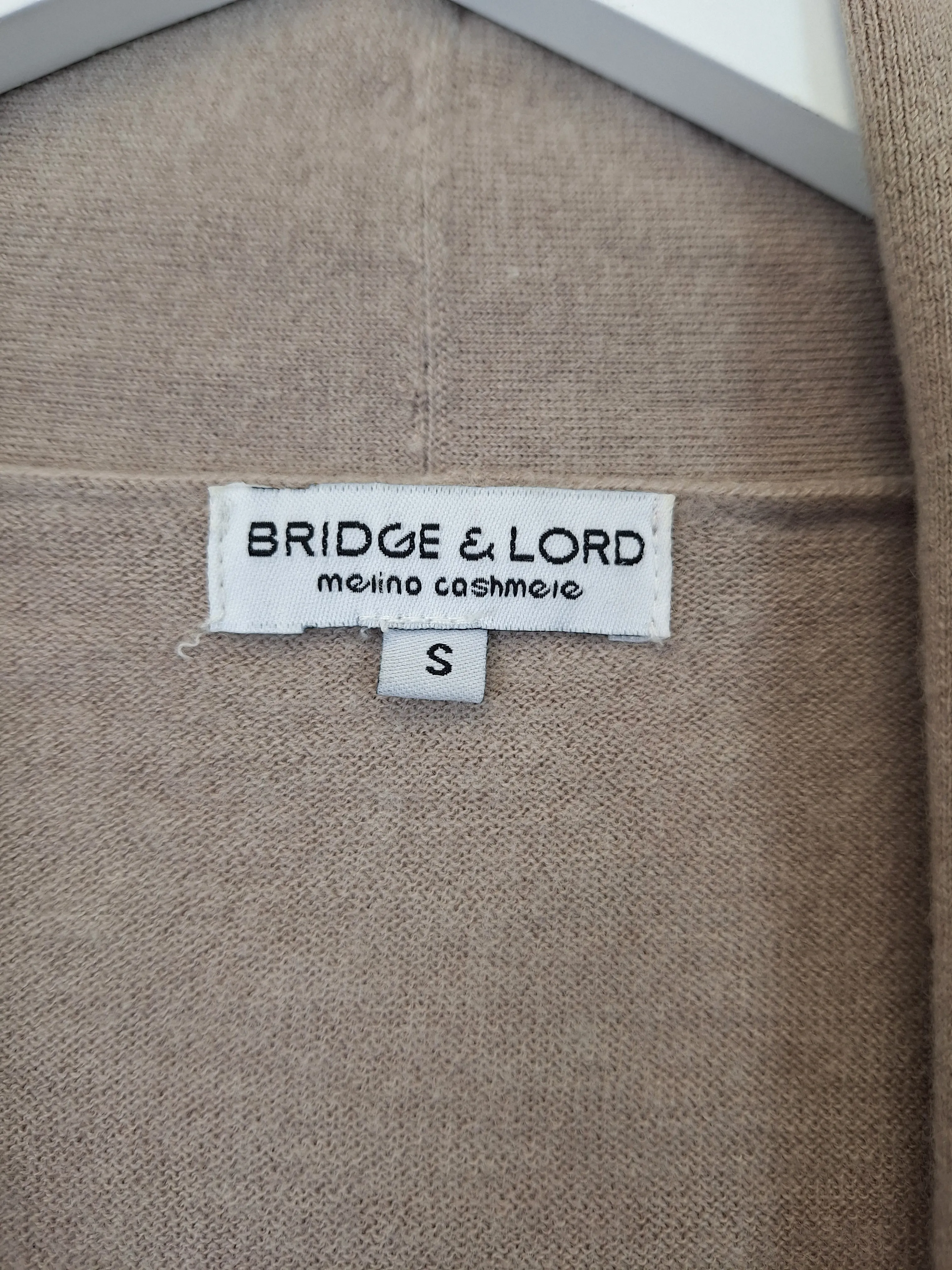 Bridge & Lord Latte Waterfall Long Line Knit Cardigan Size S