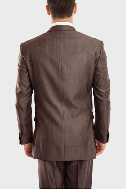 Brown Sharkskin Modern Fit 3-Piece Suit