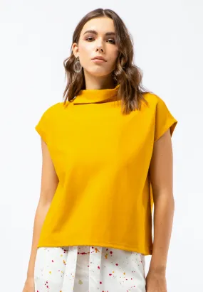 Button Roller Neck Top