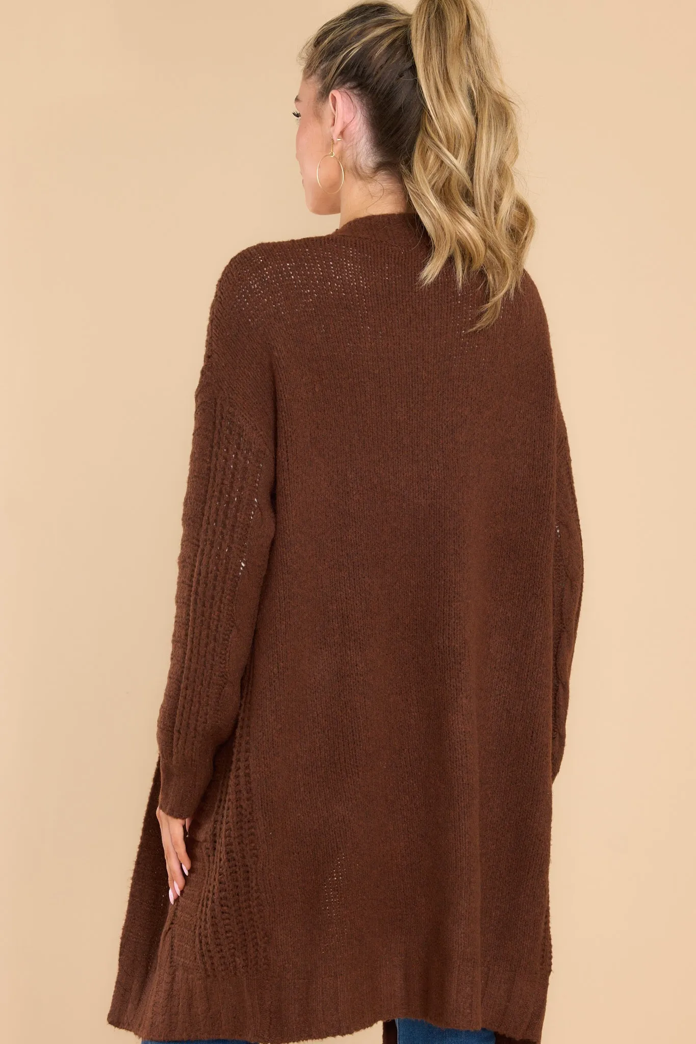 By The Fireplace Brown Cardigan