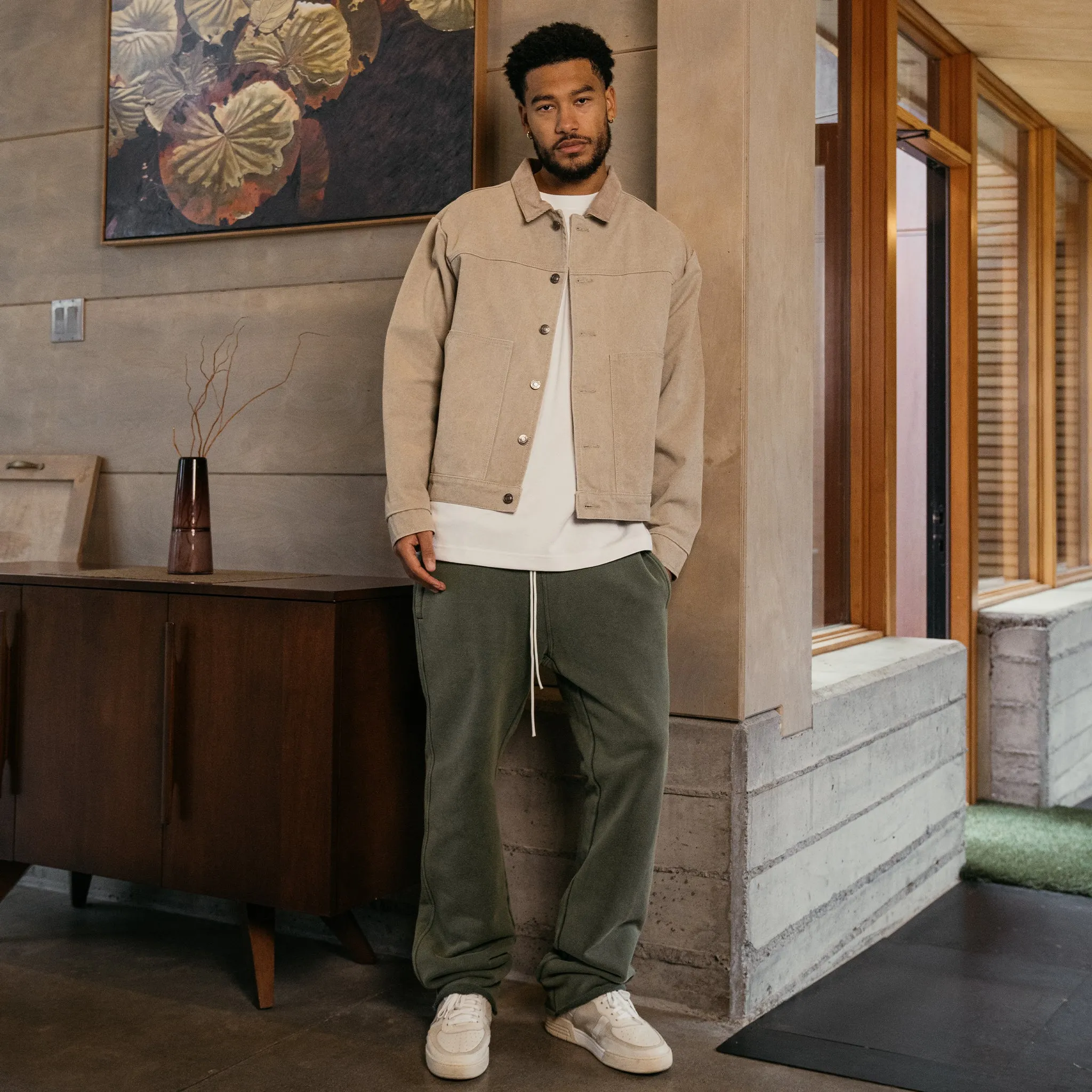 CANVAS WORKWEAR TRUCKER JACKET - NEUTRAL SAIL