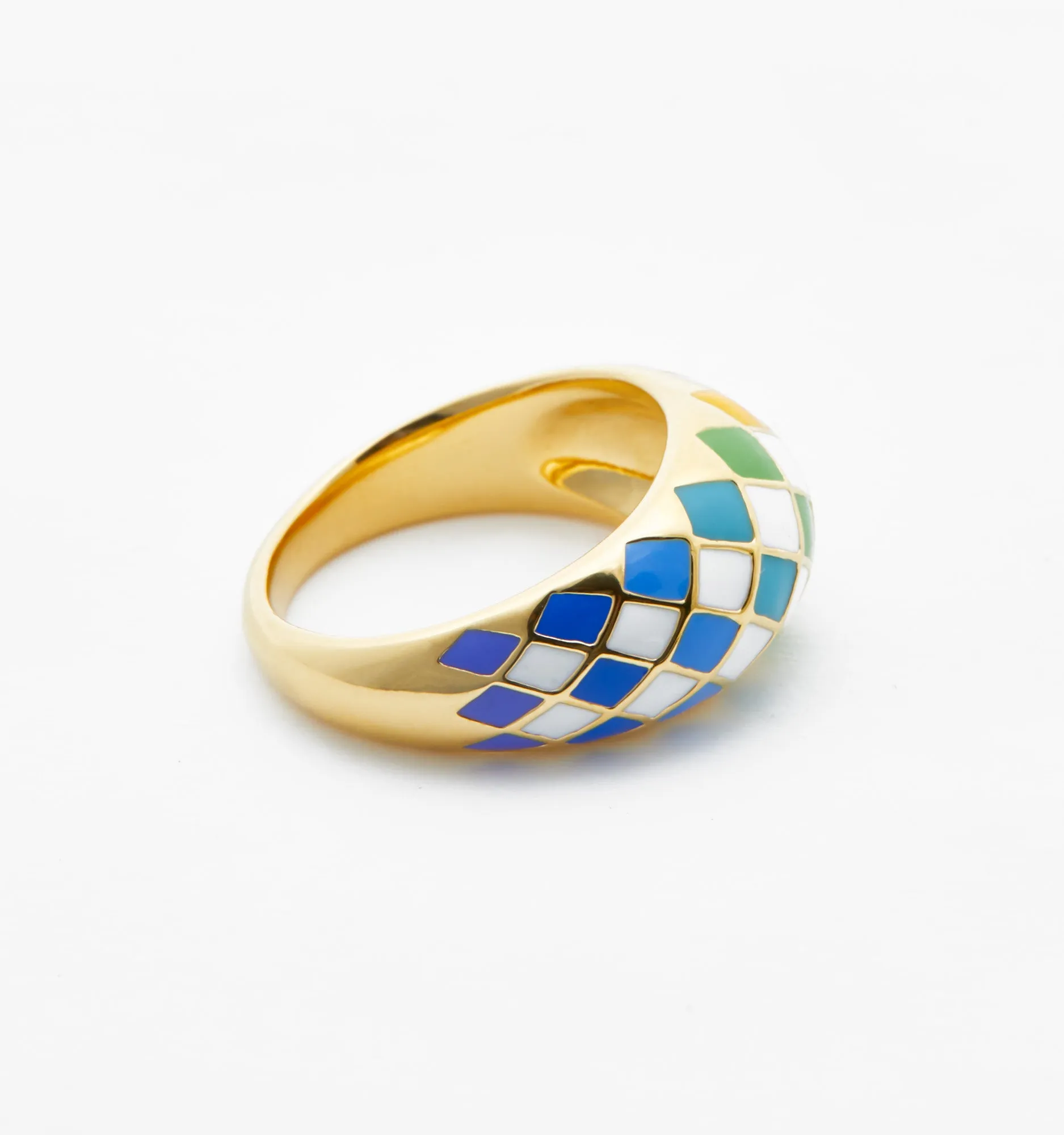 Checker Rings - Rainbow Set of 2