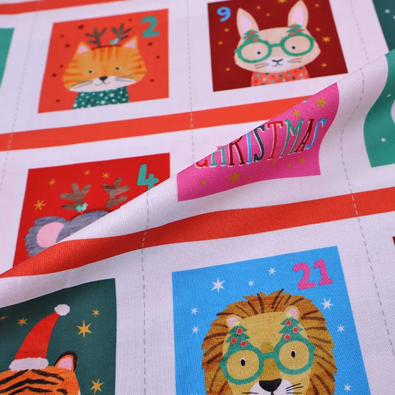 Christmas Cotton - Animal Advent Calendar Panel