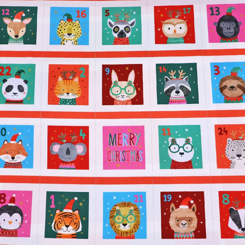 Christmas Cotton - Animal Advent Calendar Panel