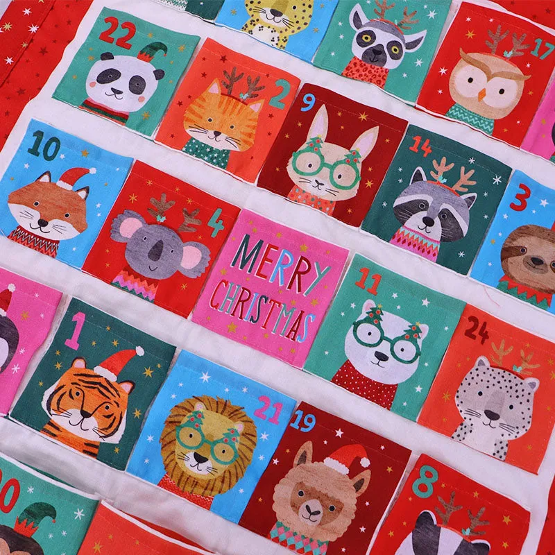 Christmas Cotton - Animal Advent Calendar Panel