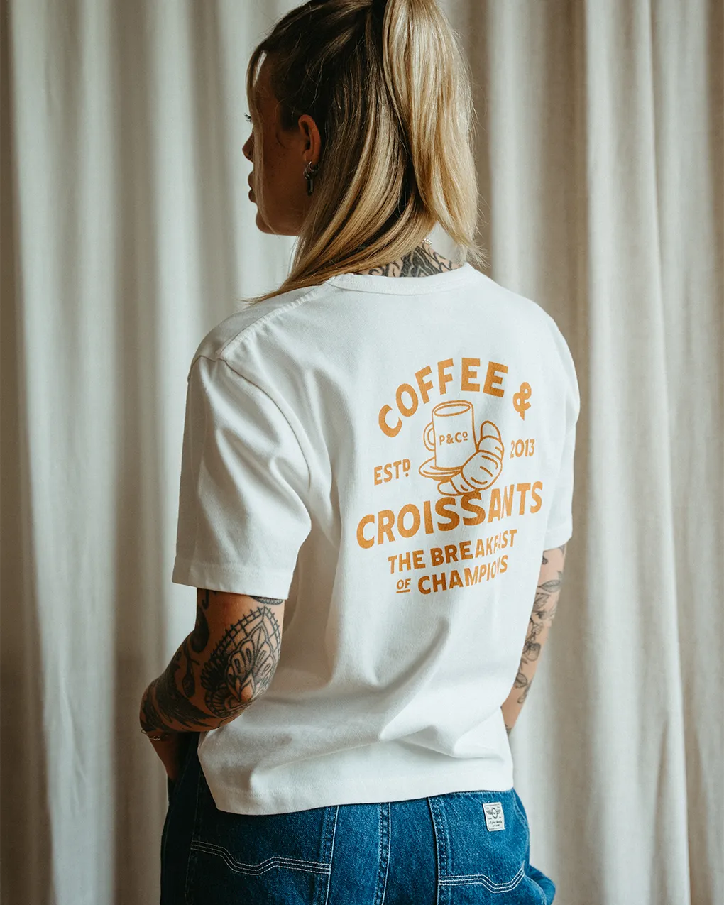 Coffee & Croissants T-Shirt - Off White