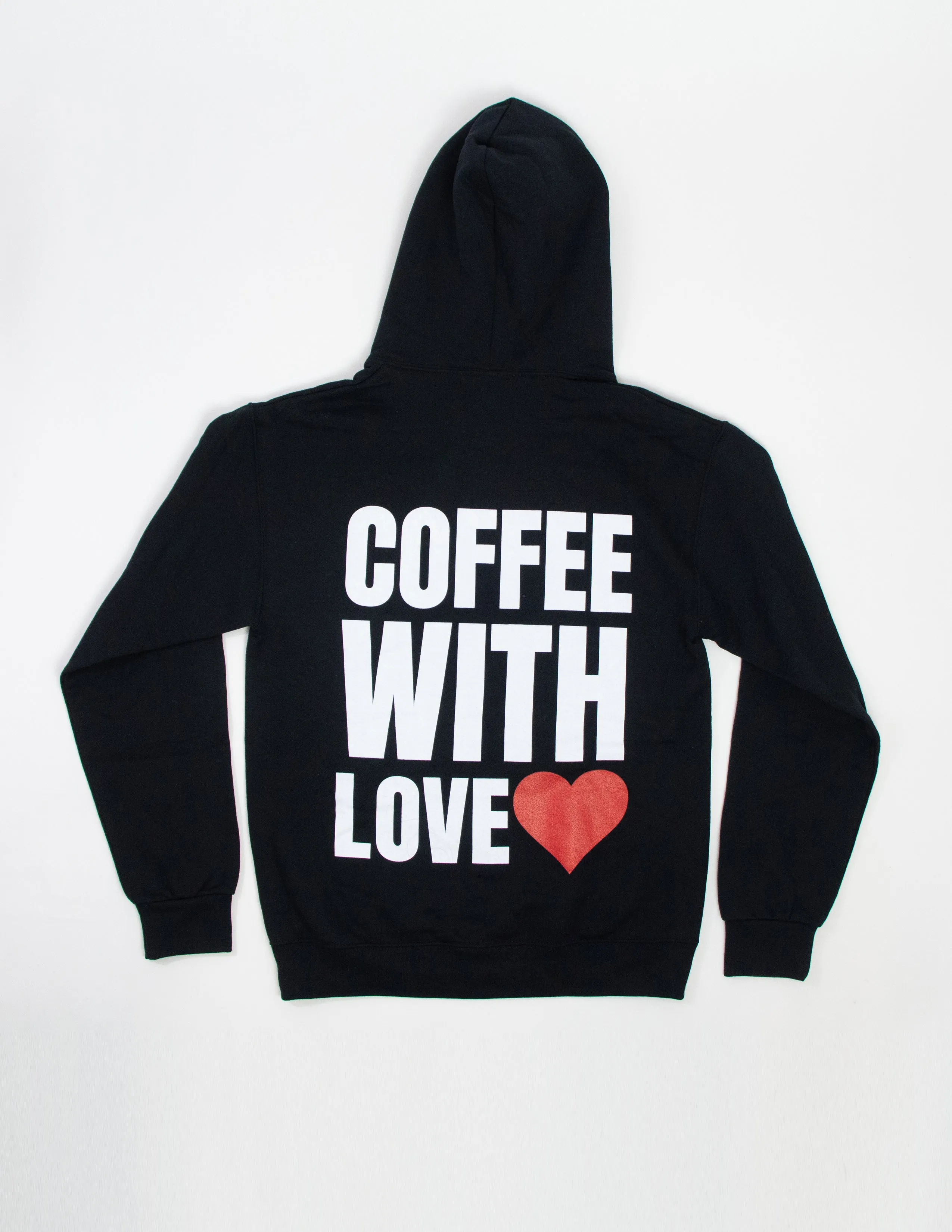 Coffee with Love Pullover Hoodie - BLACK