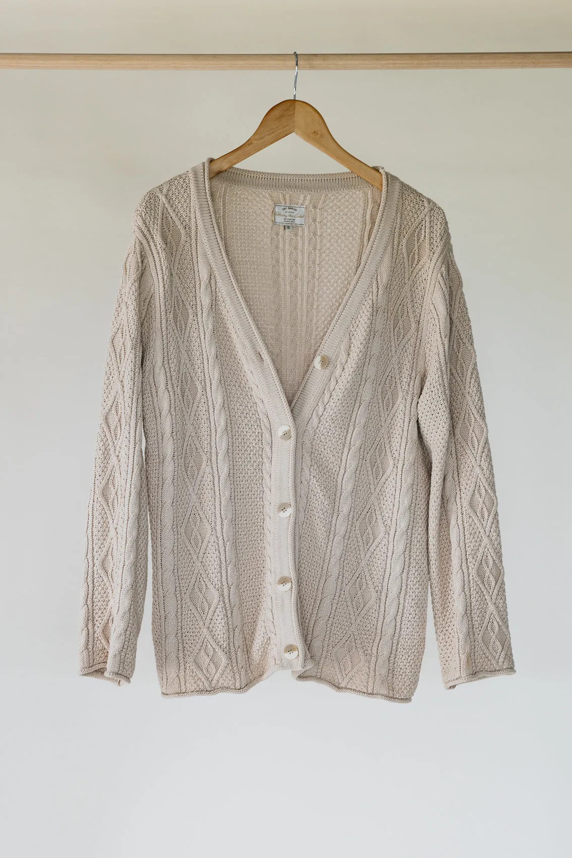 Cohen Cable Knit Cardigan - Beige