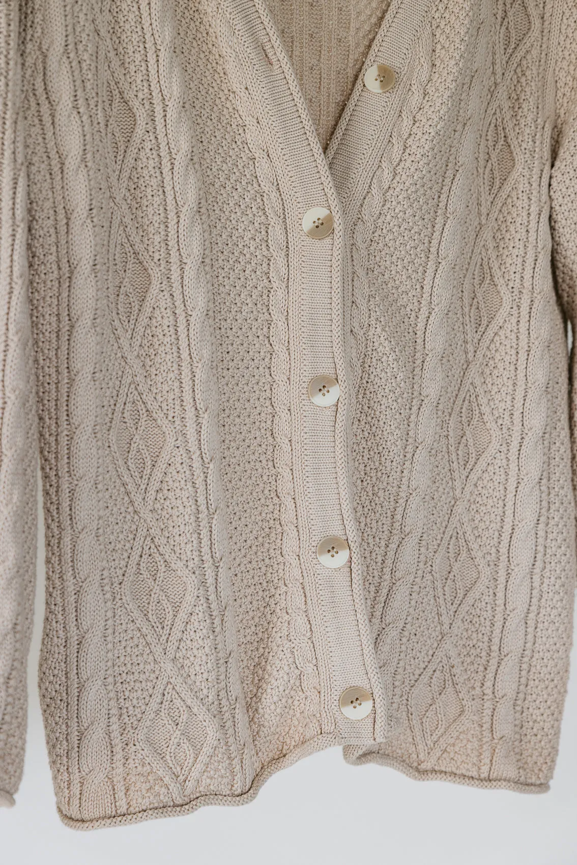 Cohen Cable Knit Cardigan - Beige