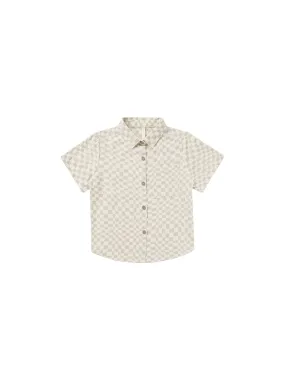 Collard Short Sleeve Shirt | Dove Check