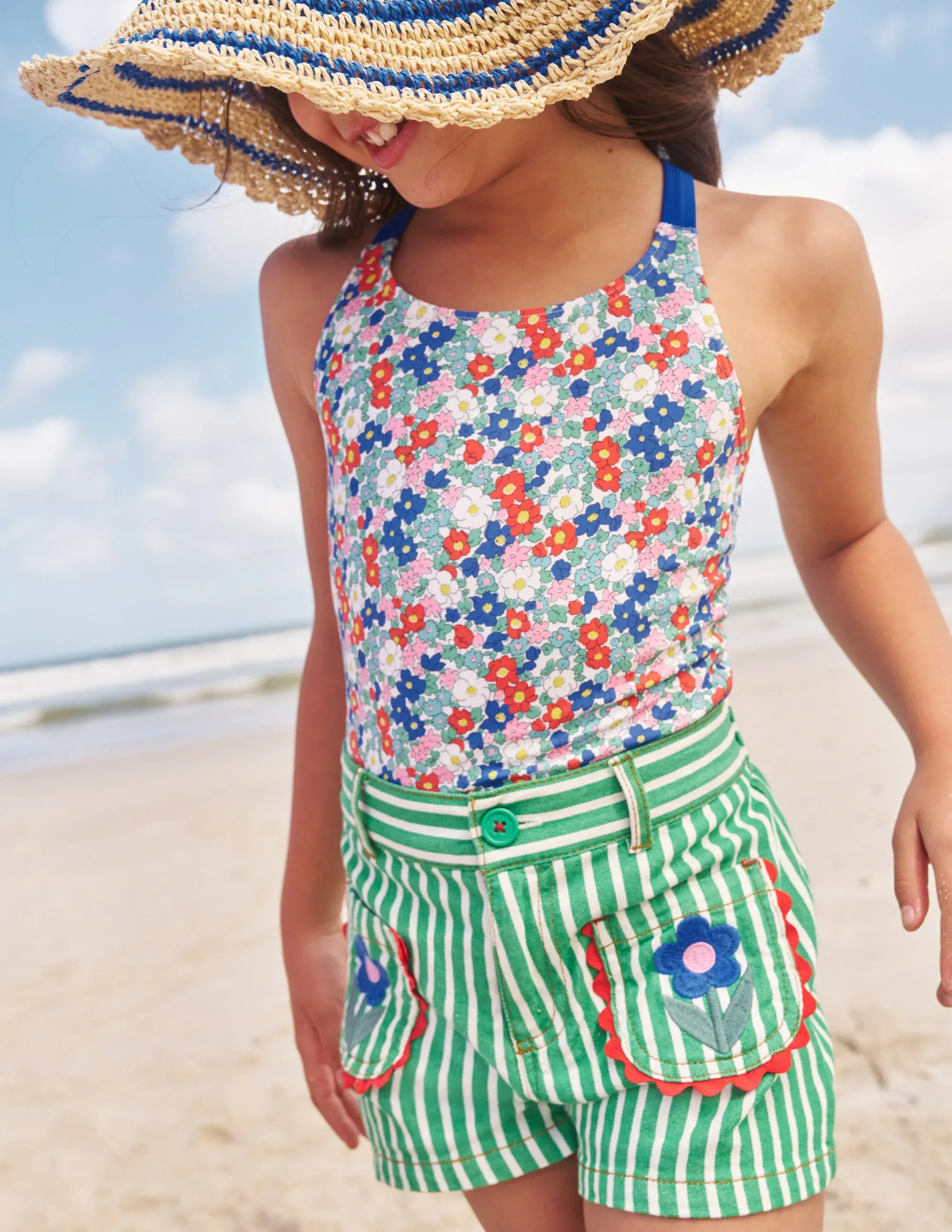 Cross-back Printed Swimsuit