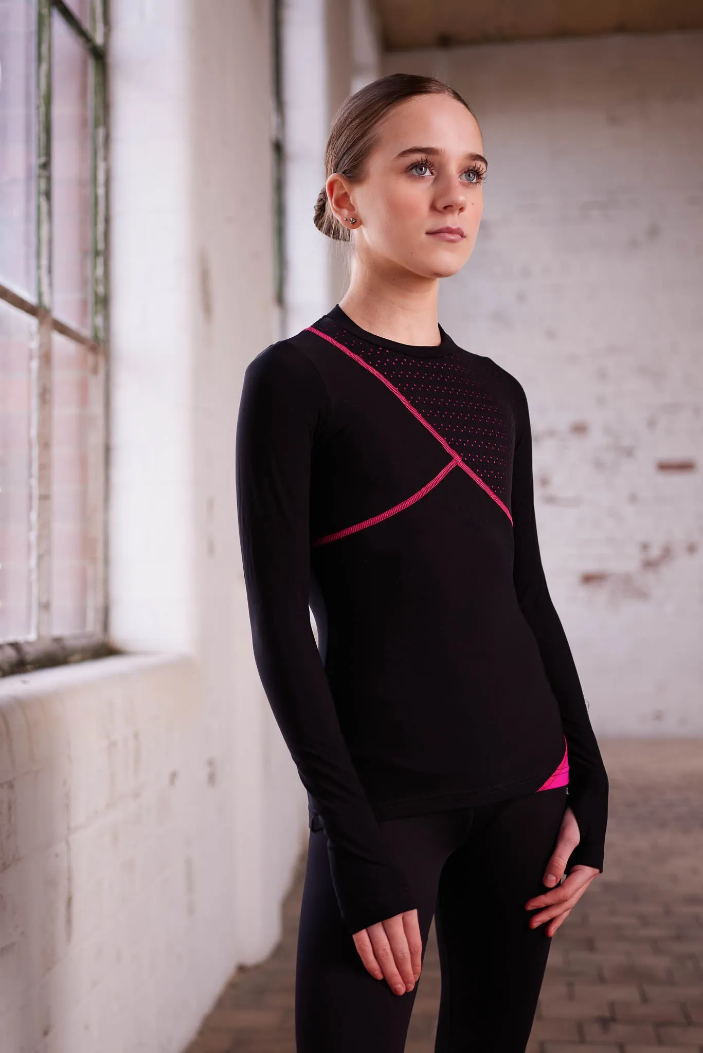 Desire Long-Sleeve Top in Fuchsia