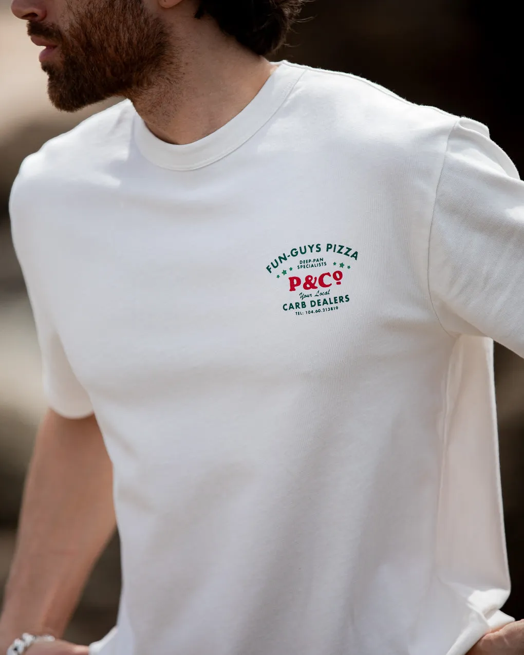 Fun Guys Pizza T-Shirt - Off White