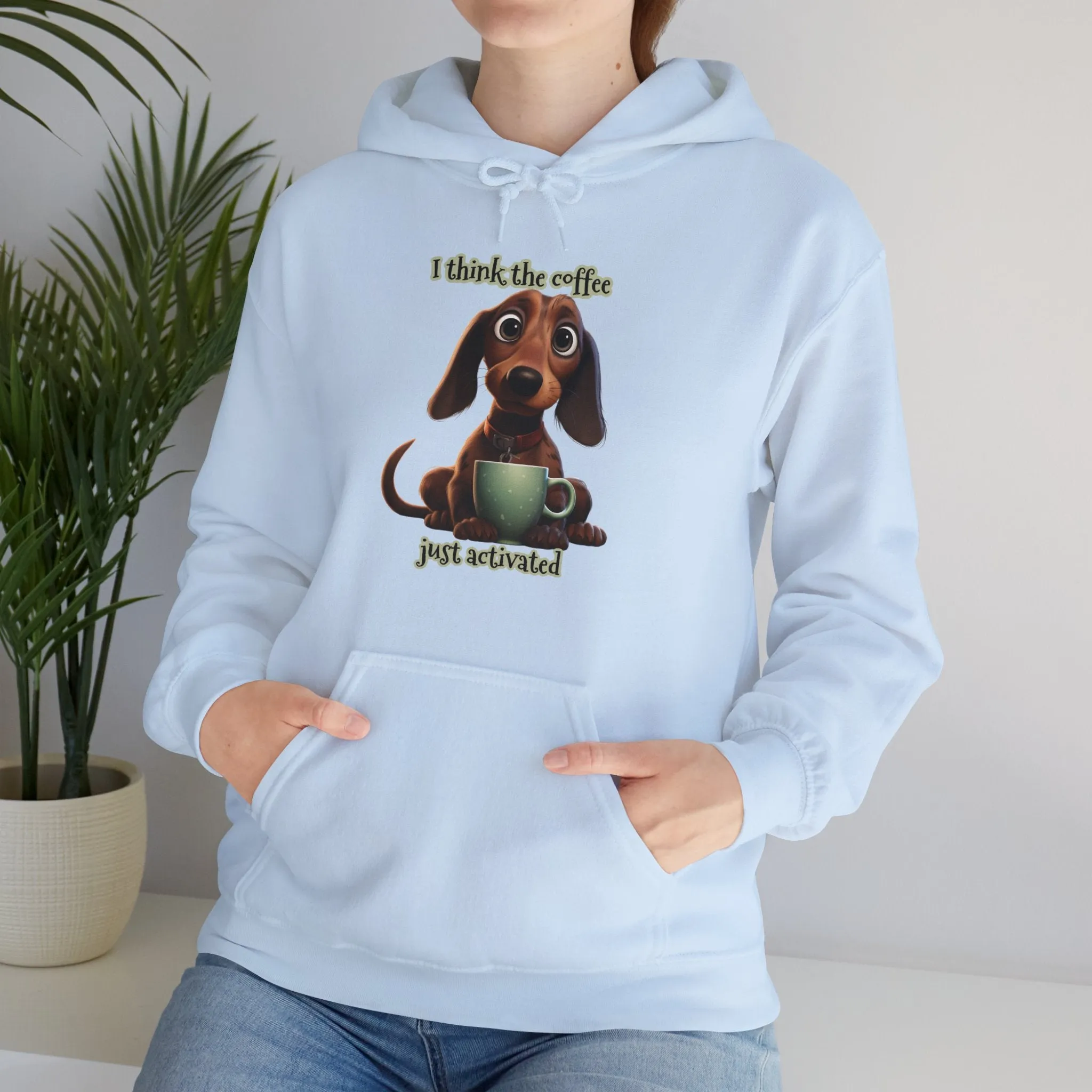 Funny Coffee Dog Unisex Heavy Blend™ Hooded Sweatshirt