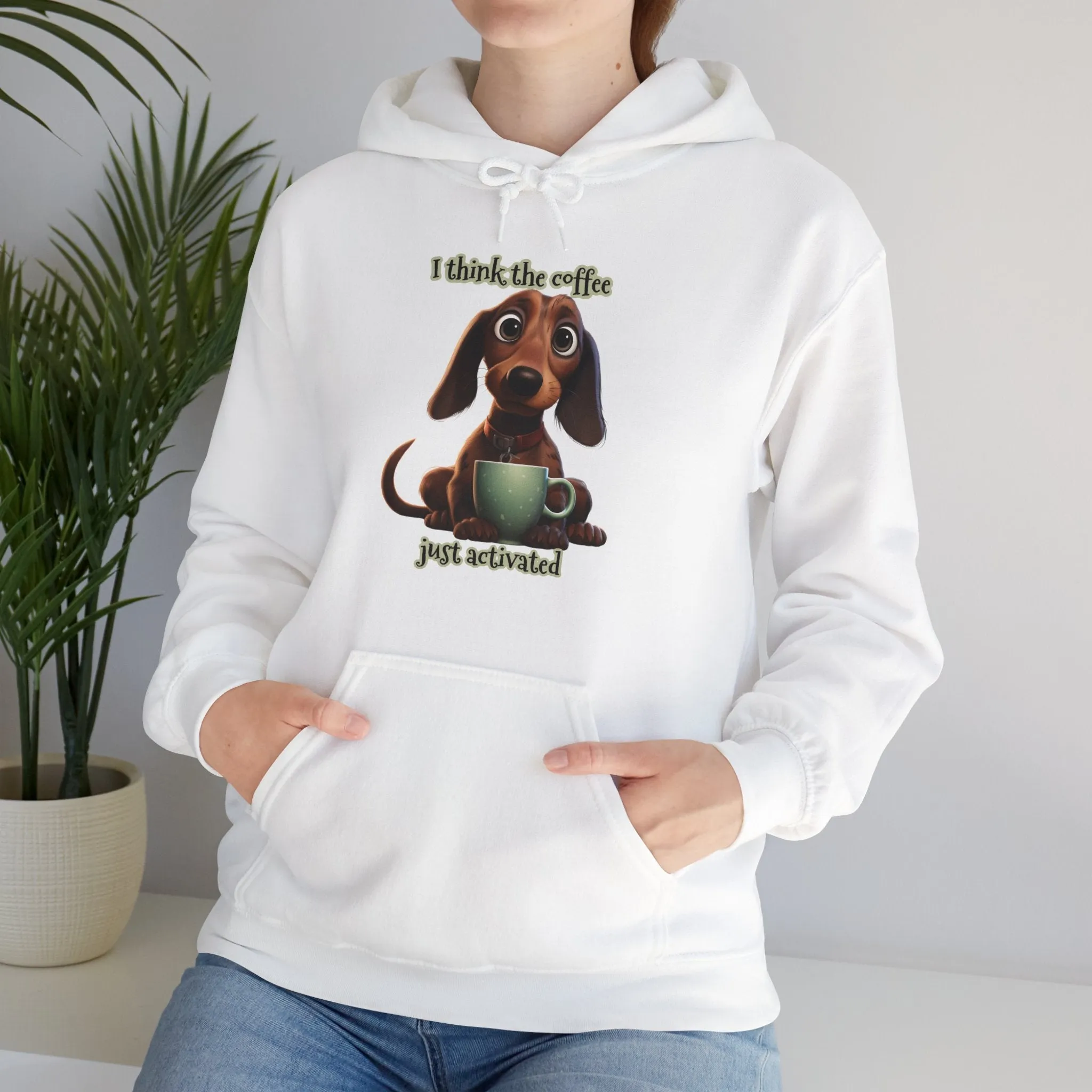 Funny Coffee Dog Unisex Heavy Blend™ Hooded Sweatshirt