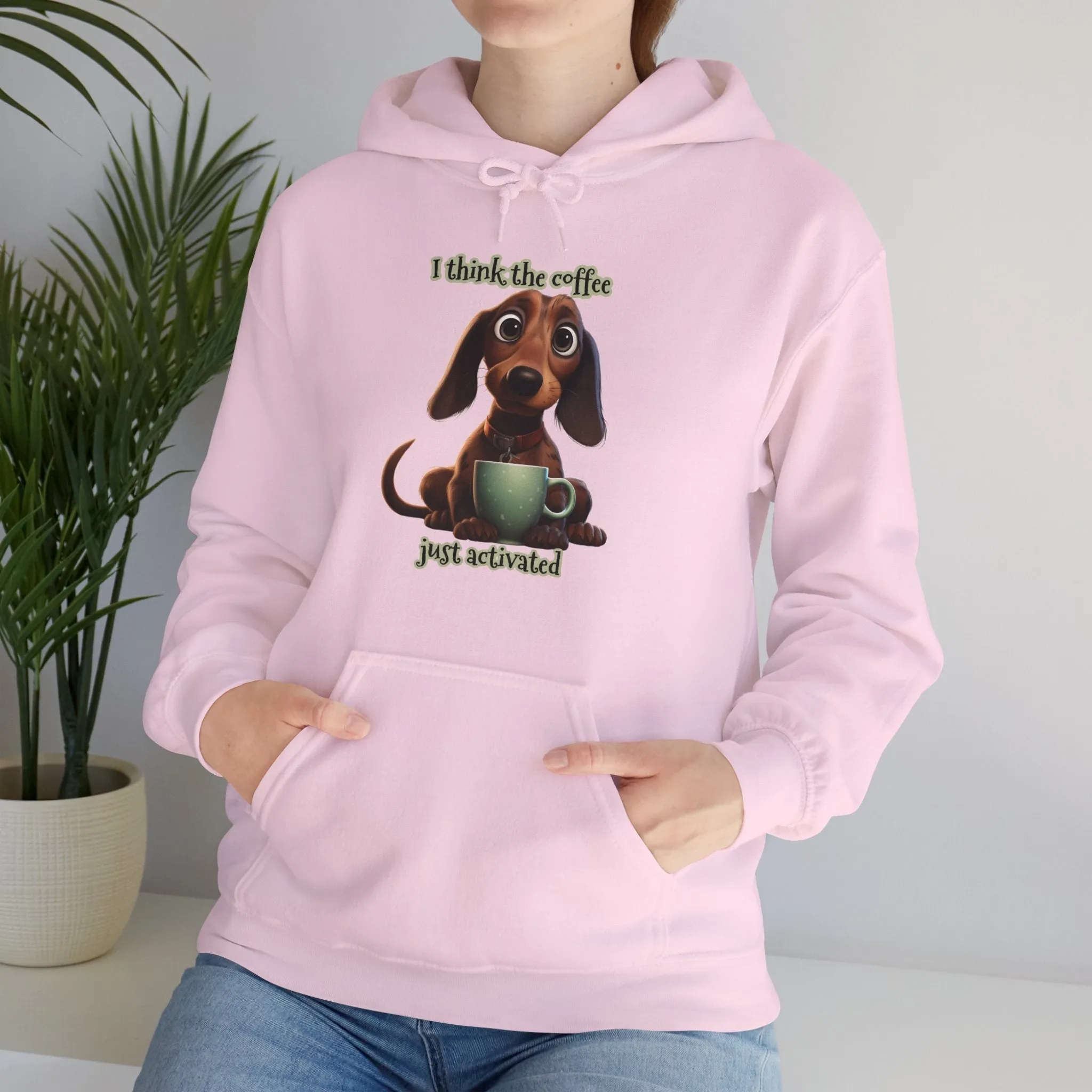 Funny Coffee Dog Unisex Heavy Blend™ Hooded Sweatshirt